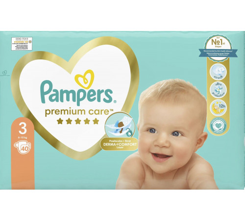 Підгузки Pampers Premium Care 3 (6-10 кг) 40 шт