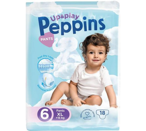 Підгузки-трусики Peppins Up&Play 6 (15+ кг) 18 шт