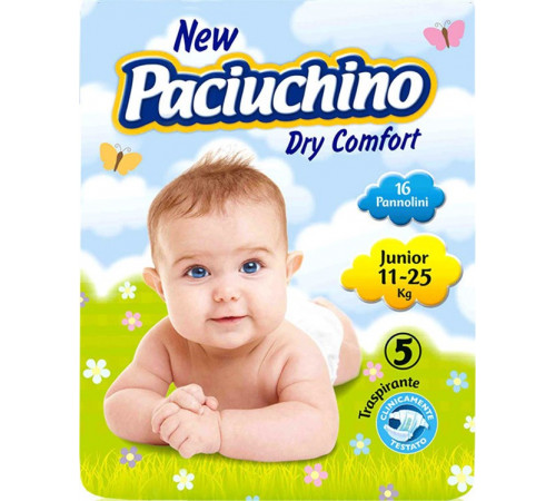 Підгузки дитячі Paciuchino 5 (11-25 кг) 16 шт