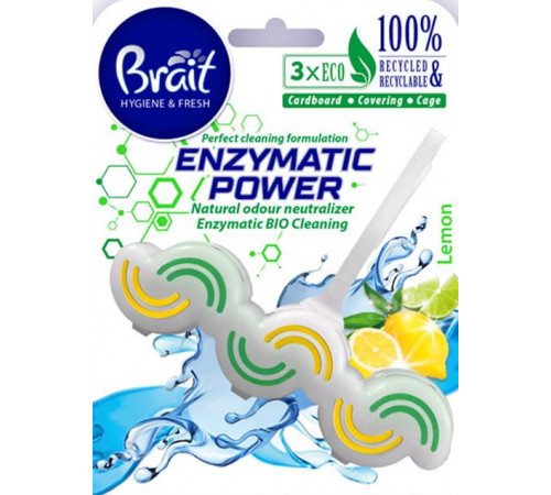 Блок для унитаза Brait Enzymatic Power Lemon 45 г