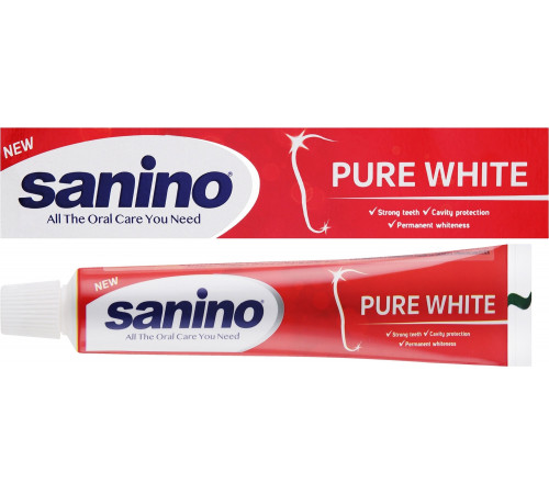 Зубна паста Sanino Pure White з відбілюючим ефектом 75 мл