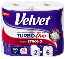Паперові рушники Velvet Turbo Duo Super Strong 3 шари 2 шт
