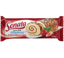 Рулет бісквітний Sonata зі смаком Полуниці 150 г