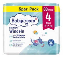 Подгузники Babydream Windeln Premium 4 (8-14 кг) 80 шт
