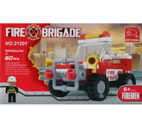 Конструктор Keyixing Fire Brigade 21201 Пожежна техніка 60 деталей