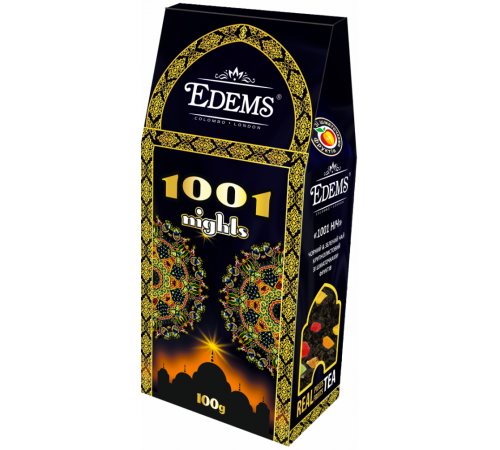 Чай зелений та чорний Edems 1001 ніч зі шматочками фруктів 100 г