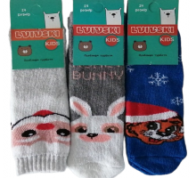 Дитячі шкарпетки махрові Новорічні Lvivski Kids 14 розмір