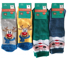 Дитячі шкарпетки махрові Новорічні Lvivski Kids 16 розмір