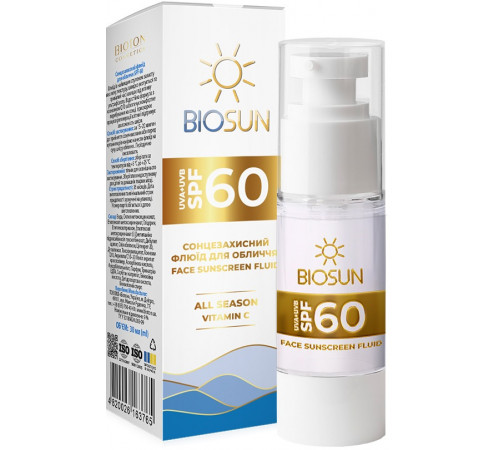 Сонцезахисний флюїд для обличчя Bioton Cosmetics BioSun SPF 60 30 мл