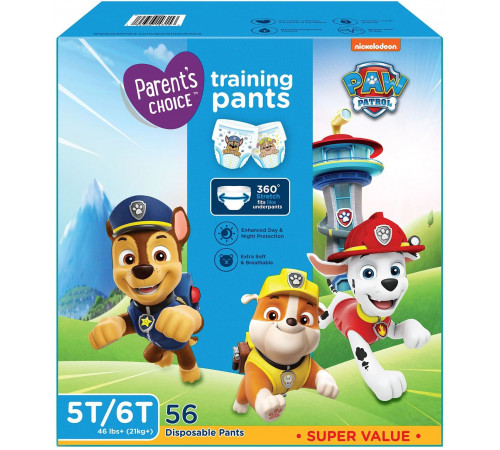 Підгузки-трусики Parents choice Paw Patrol для хлопчиків 7 (21+ кг) 56 шт Підгузки-трусики Parents choice Paw Patrol для хлопчиків 7 (21+ кг) 56 шт