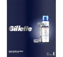 Набір чоловічий Gillette Skinguard Sensitive  (гель + станок + 2 касети)