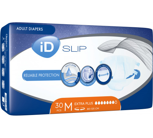 Підгузки для дорослих iD Slip Extra Plus Medium 80-125 см 30 шт