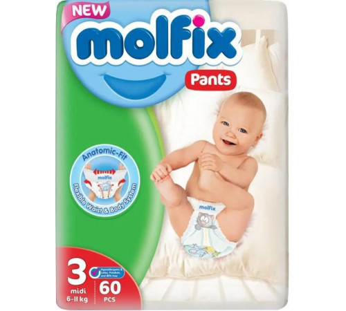 Подгузники-трусики Molfix 3 (6-11 кг) 60 шт