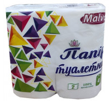 Туалетная бумага Malvar Абстракция белая 2-х слойная 4 рулона