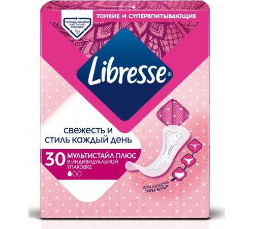 Щоденні гігієнічні прокладки Libresse Daily Fresh Plus 30 шт