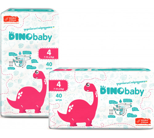 Підгузки Dino Baby 4 (7-14 кг) 40 шт