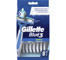 Станки для гоління Gillette Blue Simple 3, 8 шт