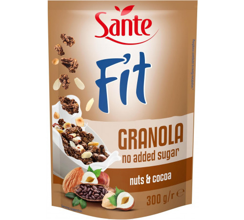 Мюслі Sante Fit  Granola з Горіхами та Какао без цукру 300 г