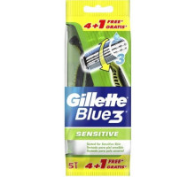 Бритвы одноразовые мужские Gillette Blue 3 Sensitive 4+1 шт