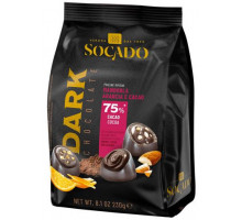 Цукерки Socado Dark Chocolate 75% Arancia Cacao e Mandorla 230 г