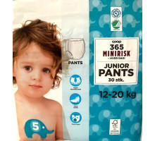 Подгузники-трусики Coop 365 Minirisk 5 (12-20 кг) 30 шт