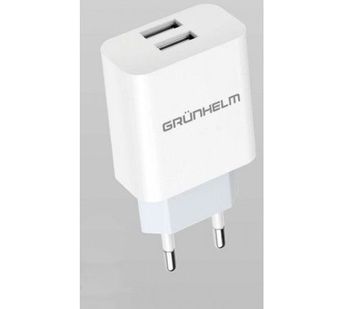 Блок питания Grunhelm GWS-02 5V/2,1A, 2 USB белый