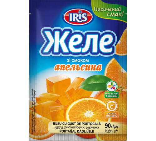 Желе IRIS зі смаком Апельсина 90 г Желе IRIS зі смаком Апельсина 90 г