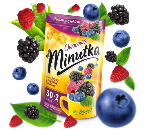 Чай Minutka с Ежевикой, Черницей и Малиной 32 пакетика 64 г Чай Minutka с Ежевикой, Черницей и Малиной 32 пакетика 64 г