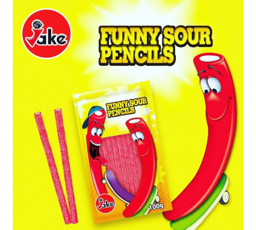 Цукерки желейні Jake Funny Sour Pencils 100 г