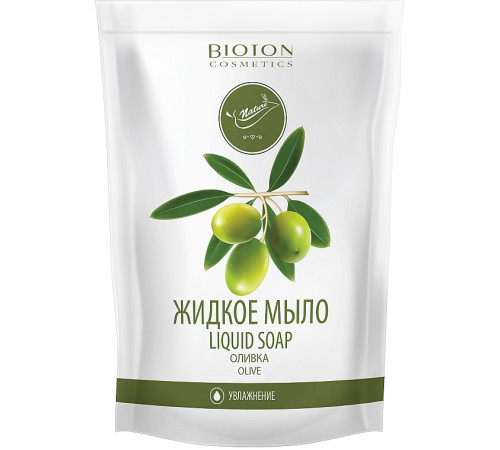 Рідке мило Bioton Cosmetics Nature Оливка дой-пак 450 мл