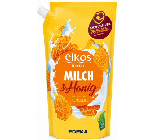 Рідке мило Elkos Milch & Honig дой-пак 1 л