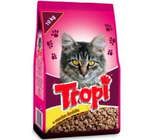 Сухий корм для дорослих котів Tropi о smaku drobiu 10 кг