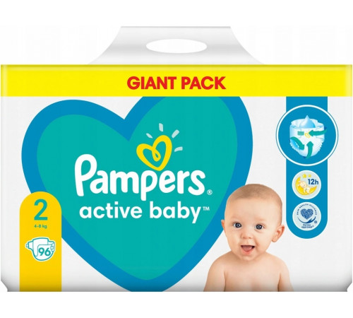 Підгузники Pampers Active Baby Розмір 2 (Mini) 4-8 кг 66 шт