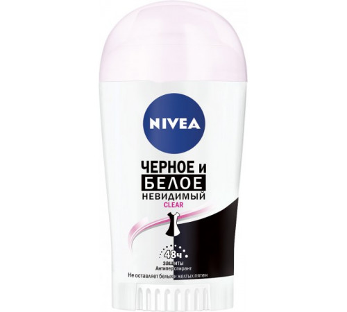 Антиперспірант-стік NIVEA Invisible Clear Невидимий захист 40 мл