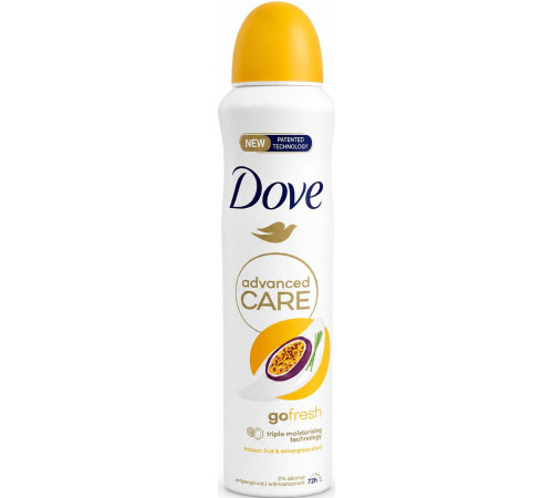 Антиперспірант-аерозоль жіночий Dove Go Fresh Passion Fruit & Lemongrass 250 мл