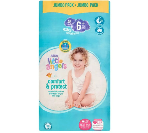 Підгузки Asda Little Angels Comfort & Protect  6+ (16+кг) 46 шт