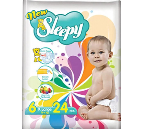 Підгузки Sleepy New 6 (16+ кг) 24 шт