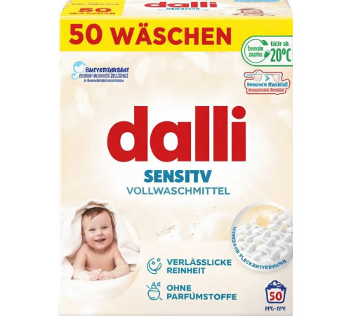 Пральний порошок для дитячих речей Dalli Sensitiv 2.5 кг 50 циклів прання