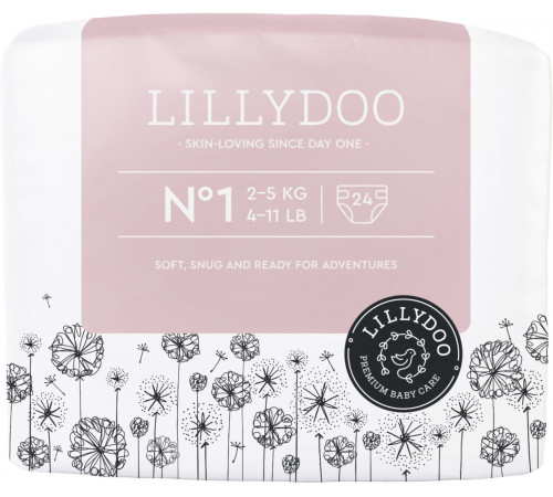 Підгузки Lillydoo 1 (2-5 кг) 24 шт