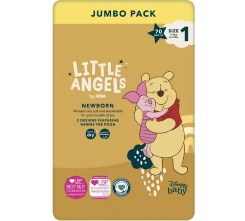 Підгузки Asda Little Angels Newborn 1 (2-5 кг) 70 шт