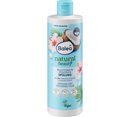 Кондиціонер для волосся Balea Natural Beauty Hibiscus Extract And Coconut Milk 350 мл Кондиціонер для волосся Balea Natural Beauty Hibiscus Extract And Coconut Milk 350 мл