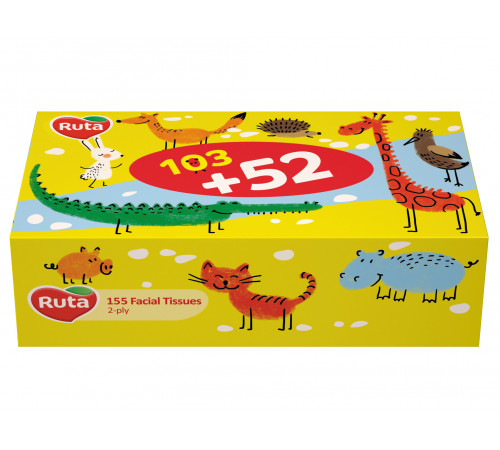 Серветка косметична Ruta Kids в коробці 103+52 листів