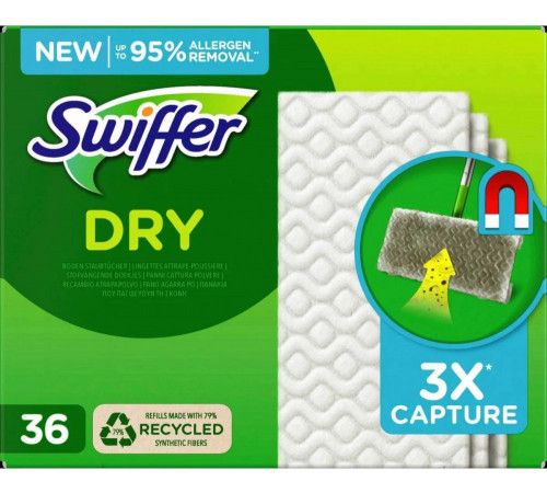 Змінні сухі серветки для швабри Swiffer Dry 36 шт