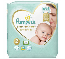 Підгузники Pampers Premium Care New Born Розмір 2 (Для новонароджених) 4-8 кг, 23 підгузники