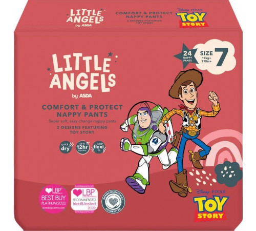 Підгузки-трусики Asda Little Angels Comfort & Protect Nappy Pants 7 (17+кг) 24 шт