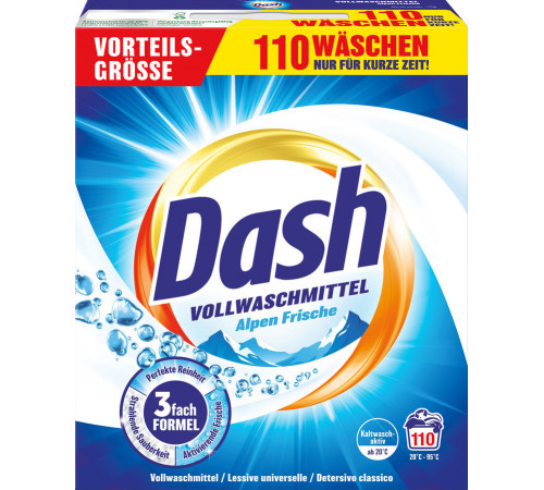 Пральний порошок Dash Alpen Frische 5.5 кг 110 циклів прання