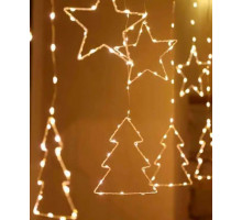 Гірлянда штора RV-344 G з фігурками, 3х1м, 200 Led+USB