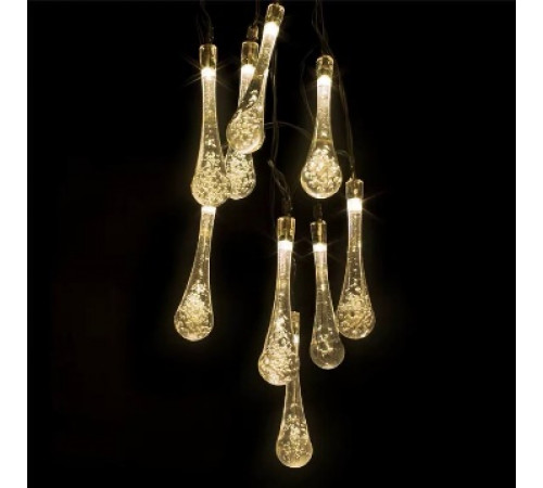 Гірлянда з кришталевими бурульками 2 м, 20 шт, акумулятор + USB