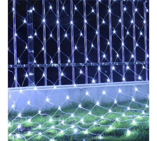 Гірлянда сітка RV-81 W прозорий шнур 120 L, 2 х 2 м, білий