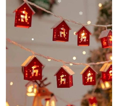 Гірлянда Будиночки RV-361 10 шт, 3 метри, USB